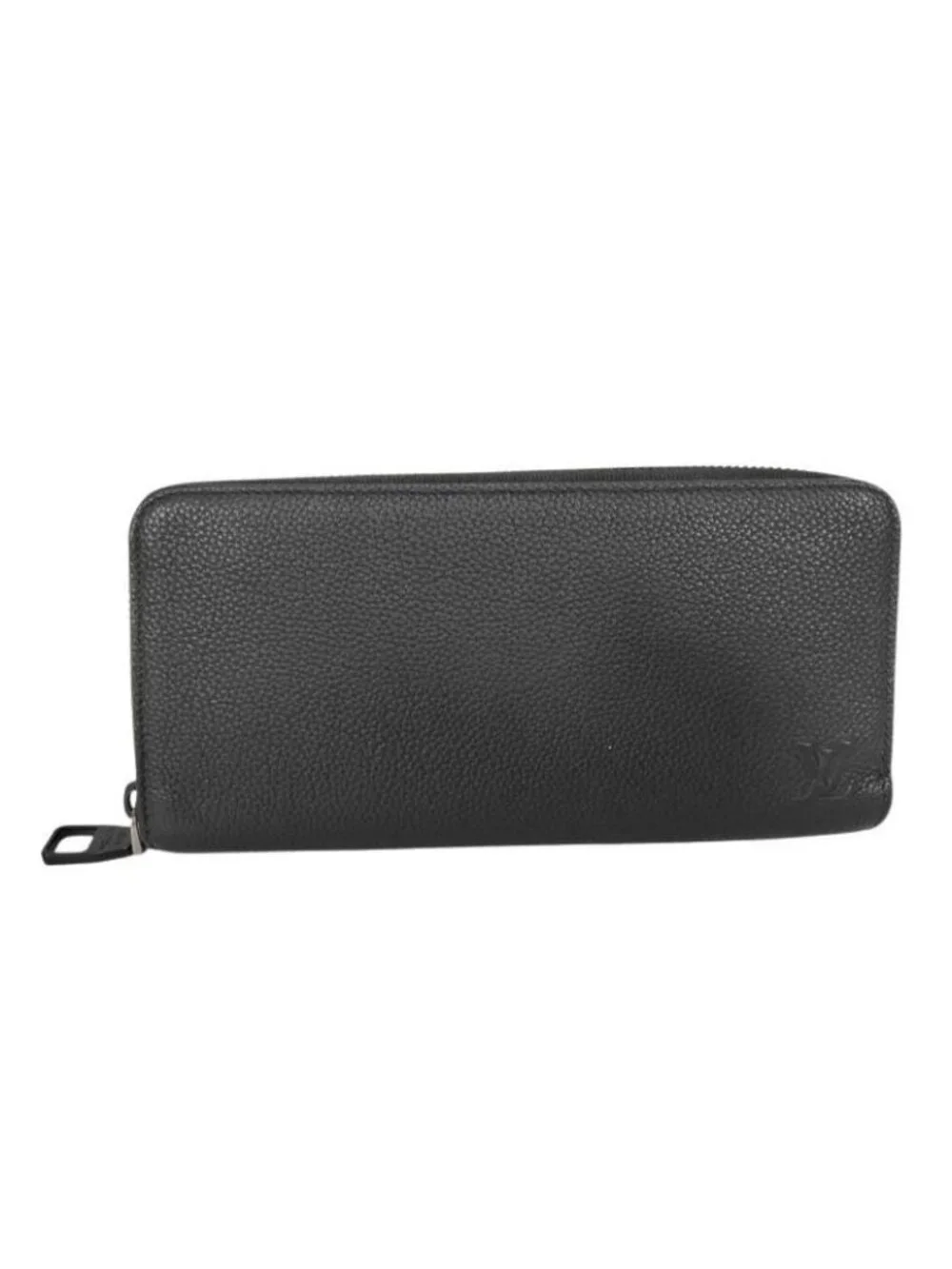 Louis Vuitton Wallet LV Aerogram Zippy Horizontal Black Calf Leather Zip Around